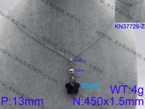 Stainless Steel Stone & Crystal Necklace - KN37729-Z