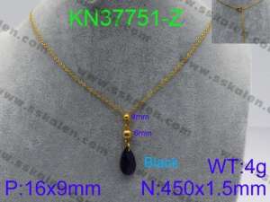 Stainless Steel Stone & Crystal Necklace - KN37751-Z