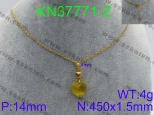 Stainless Steel Stone & Crystal Necklace - KN37771-Z