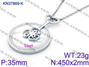 Stainless Steel Stone Necklace - KN37869-K