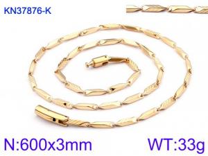 SS Gold-Plating Necklace - KN37876-K