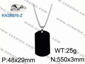 Stainless Steel Black-plating Necklace - KN38076-Z