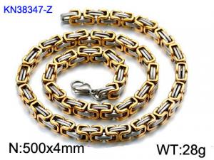 SS Gold-Plating Necklace - KN38347-Z