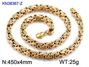 SS Gold-Plating Necklace - KN38367-Z