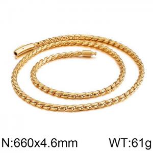 SS Gold-Plating Necklace - KN38525-K