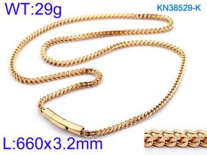 SS Gold-Plating Necklace - KN38529-K