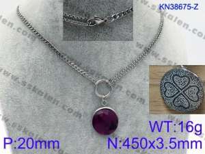 Stainless Steel Stone Necklace - KN38675-Z