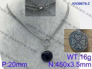 Stainless Steel Stone Necklace - KN38678-Z