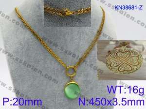 Stainless Steel Stone Necklace - KN38681-Z