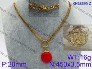 Stainless Steel Stone Necklace - KN38695-Z