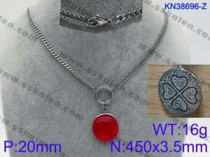 Stainless Steel Stone Necklace - KN38696-Z