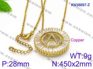Stainless Steel Stone Necklace - KN38697-Z