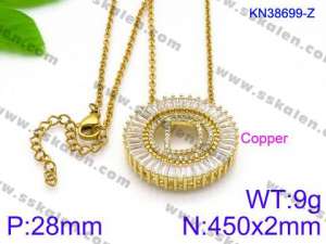 Stainless Steel Stone Necklace - KN38699-Z
