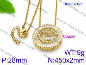 Stainless Steel Stone Necklace - KN38700-Z