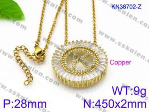 Stainless Steel Stone Necklace - KN38702-Z