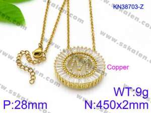 Stainless Steel Stone Necklace - KN38703-Z