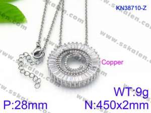 Stainless Steel Stone Necklace - KN38710-Z