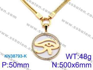 SS Gold-Plating Necklace - KN38793-K