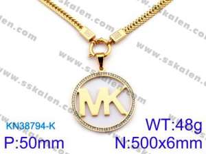 SS Gold-Plating Necklace - KN38794-K