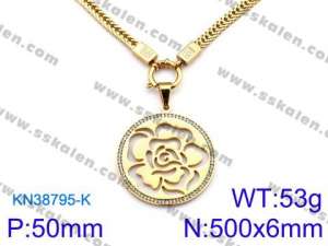 SS Gold-Plating Necklace - KN38795-K