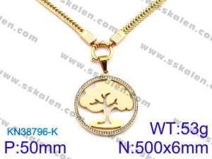 SS Gold-Plating Necklace - KN38796-K