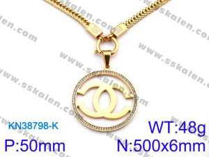 SS Gold-Plating Necklace - KN38798-K