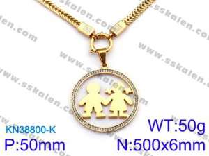 SS Gold-Plating Necklace - KN38800-K