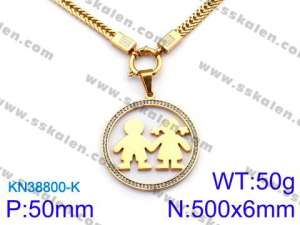 SS Gold-Plating Necklace - KN38800-K