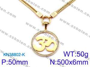 SS Gold-Plating Necklace - KN38802-K