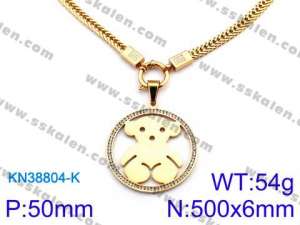 SS Gold-Plating Necklace - KN38804-K