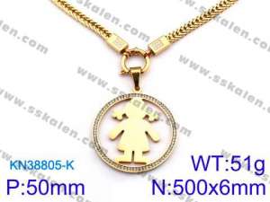 SS Gold-Plating Necklace - KN38805-K