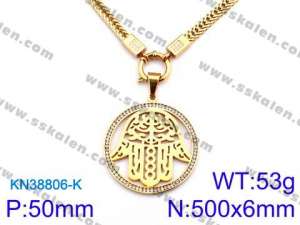 SS Gold-Plating Necklace - KN38806-K