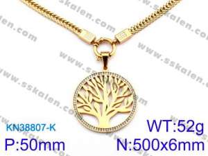 SS Gold-Plating Necklace - KN38807-K