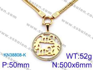 SS Gold-Plating Necklace - KN38808-K