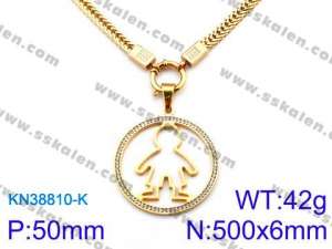 SS Gold-Plating Necklace - KN38810-K