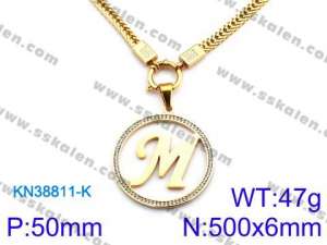 SS Gold-Plating Necklace - KN38811-K
