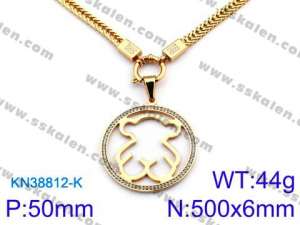 SS Gold-Plating Necklace - KN38812-K