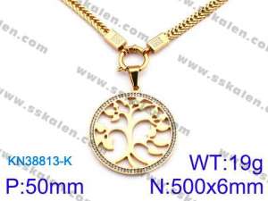 SS Gold-Plating Necklace - KN38813-K