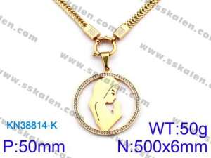 SS Gold-Plating Necklace - KN38814-K