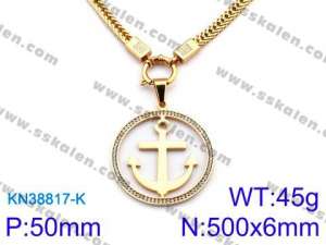 SS Gold-Plating Necklace - KN38817-K