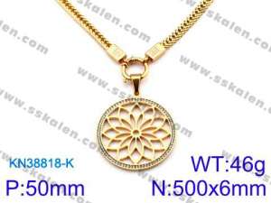 SS Gold-Plating Necklace - KN38818-K