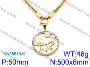 SS Gold-Plating Necklace - KN38819-K