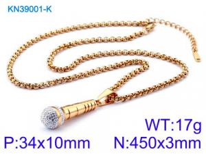 SS Gold-Plating Necklace - KN39000-K