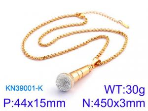 SS Gold-Plating Necklace - KN39001-K