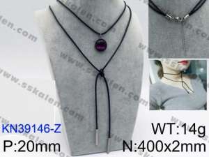 Stainless Steel Stone Necklace - KN39146-Z