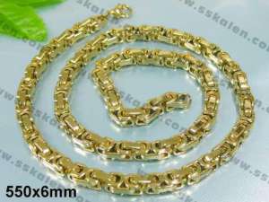 SS Gold-Plating Necklace - KN7115-Z