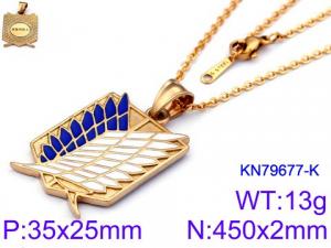 SS Gold-Plating Necklace - KN79677-K