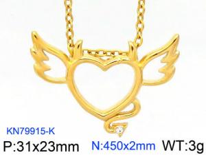 SS Gold-Plating Necklace - KN79915-K