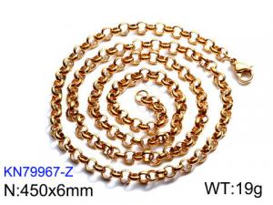SS Gold-Plating Necklace - KN79967-Z