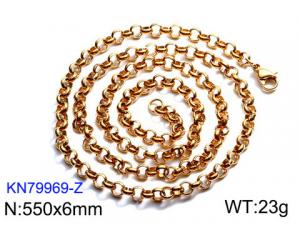 SS Gold-Plating Necklace - KN79969-Z